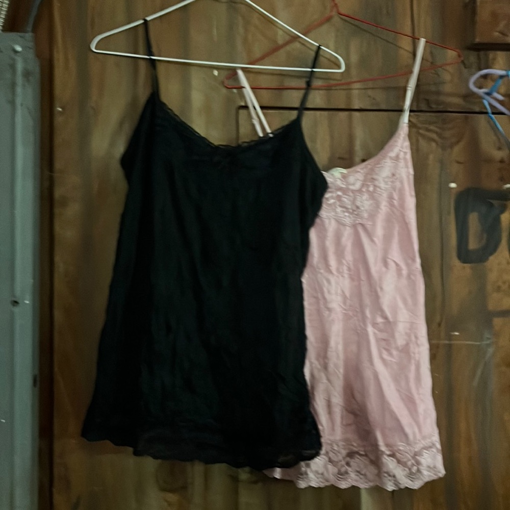 One pink large tank one extra large black tank both for Maurices